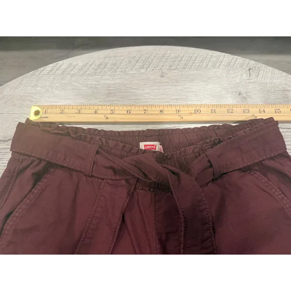 Levi's Burgundy Paperbag Jogger Pants Women's Small Stretch Pull On - Image 6
