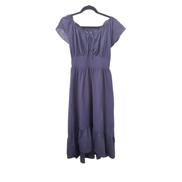SCARLET‎ DARKNESS Renaissance Ruffled Midi Dress Navy Small NEW NWT - Image 2