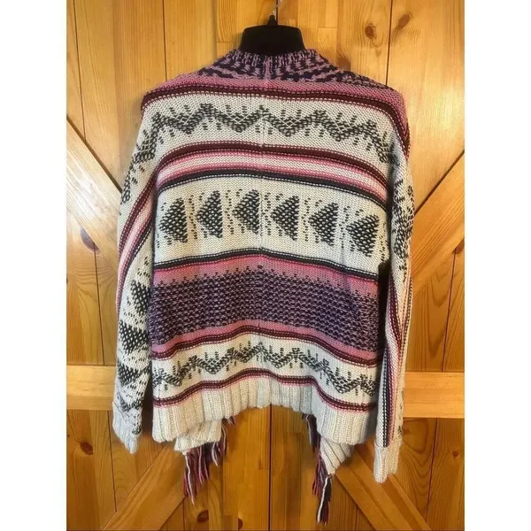 American Eagle Outfitters Open Front Cardigan Pink White Size Medium (5812) - Image 5