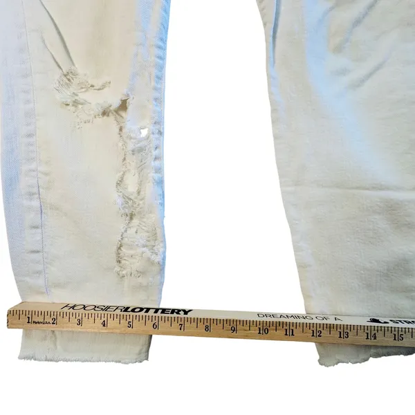 Mother High Waisted Looker Ankle Fray White Distressed Skinny‎ Jeans 29 READ - Image 11