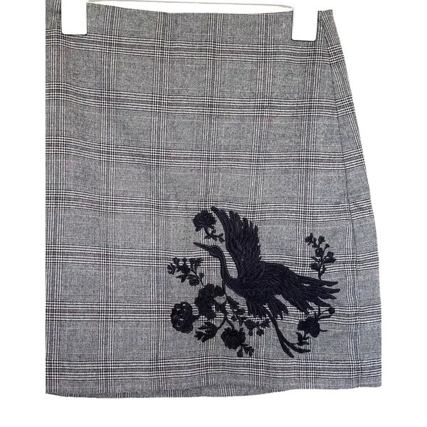 Loft Womens Skirt Embroidered Duck Plaid Preppy Minimalist Minimal Office Sz 2 - Image 7