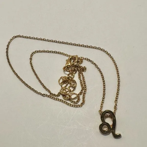 Leo zodiac sign gold tone pendant necklace - Image 8