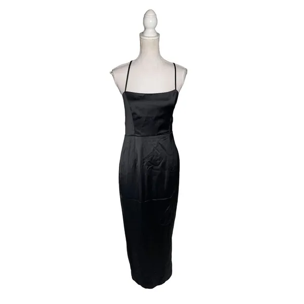 Bardot Hallie Cross Back Midi Dress Black Womens Size Medium - Image 6