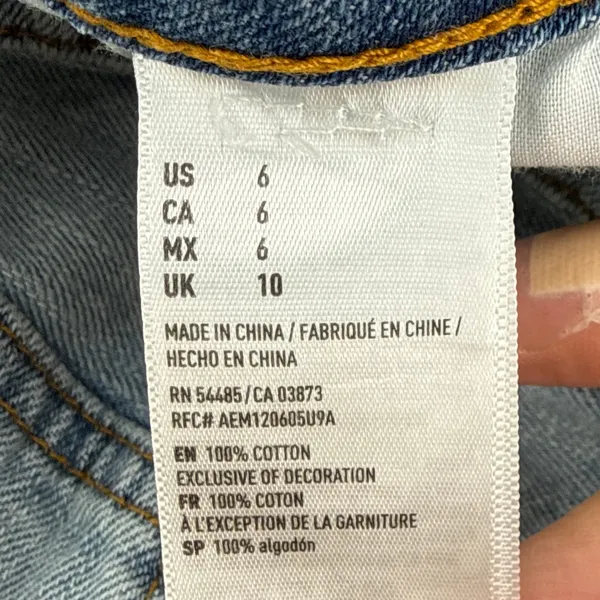 American Eagle Feather Embroidered Shorts‎ Womens 6 Hi Rise Distressed Denim - Image 8