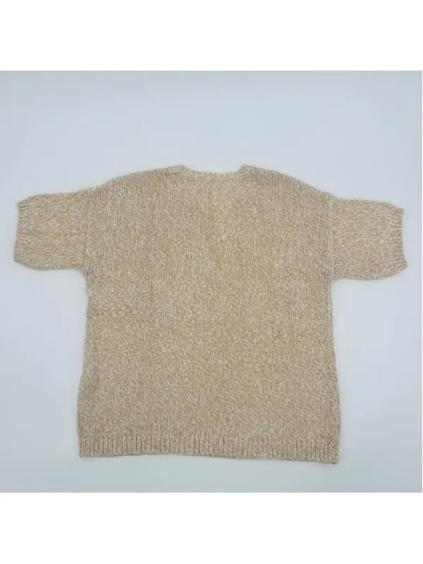 NWOT Women's Eileen Fisher Twisted Chainette Organic Cotton Sweater Size S Beige - Image 4