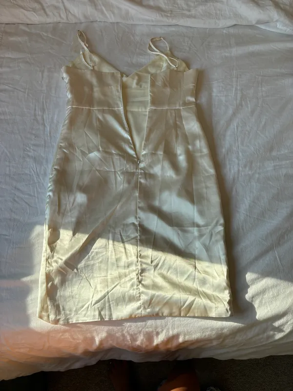 Mini White Silky Dress - Image 5