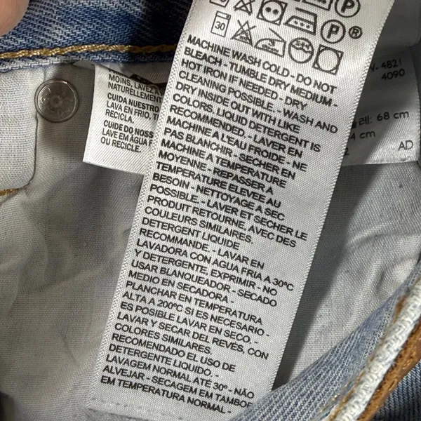 Levis Premium 501 Original Shorts Womens 27 Light Wash Blue‎ High Rise Cut Off E - Image 10