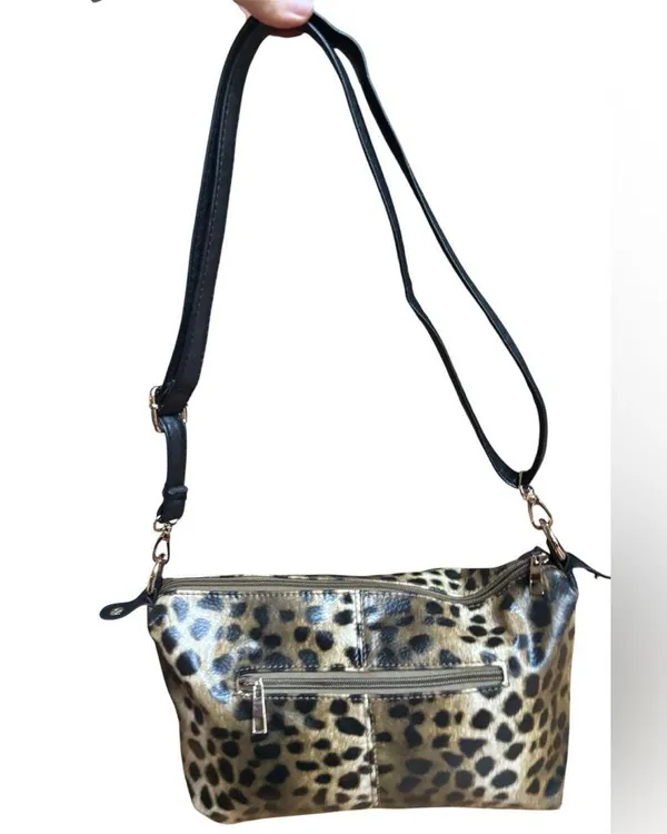 Vintage 90s early 2000s Jersey Shore Style Grunge Cheetah Print Shoulder Bag - Image 3