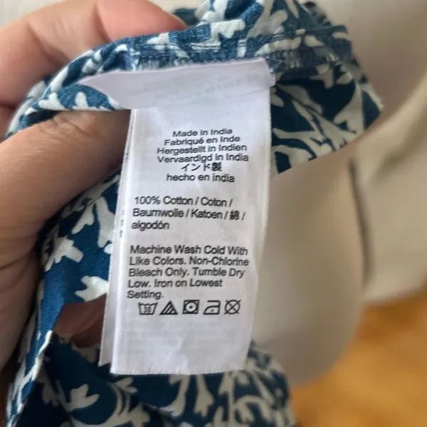 NWT J.Crew Factory Teal Blue & White Floral Print Square Neck Tank - Image 6