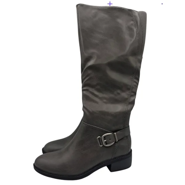 Baretrap Womens Sasson Tall Shaft Riding Boot Size 8.5 Faux Leather Gray Comfort - Image 5