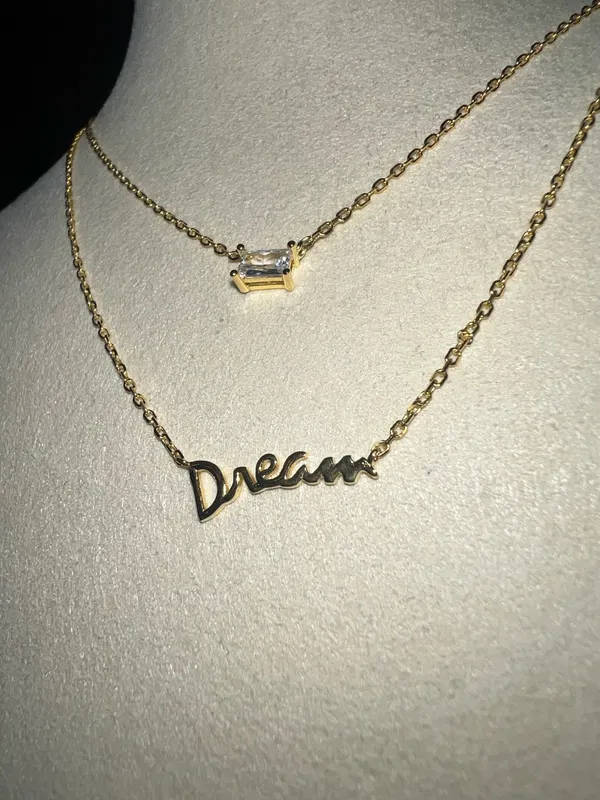 Dream layering necklace double charms 925 Sterling silver - Image 2
