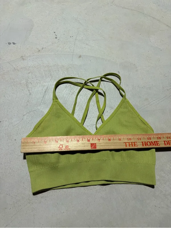 Aerie Green ribbed Strappy Bralette medium - Image 2