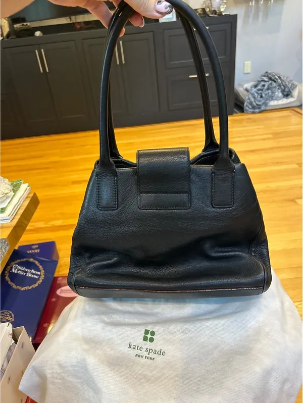 Kate Spade Black Pebbled Leather Tote Bag Purse - Image 2