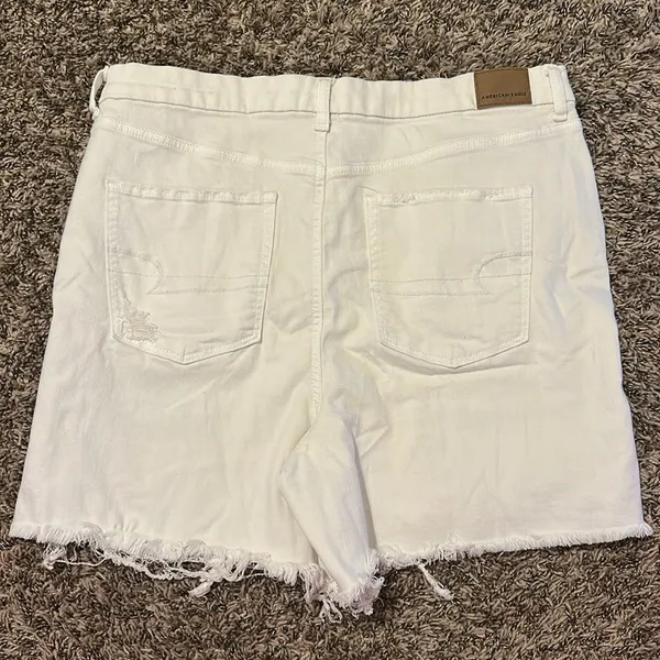 American Eagle Curvy Hi-Rise Shortie Jean Shorts 18 White - Image 2