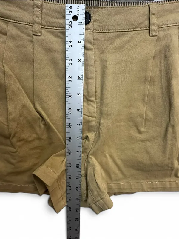 J.Crew Pleated Heritage Chino Shorts Women’s 8 Khaki 3” Inseam Stretch NWT - Image 5