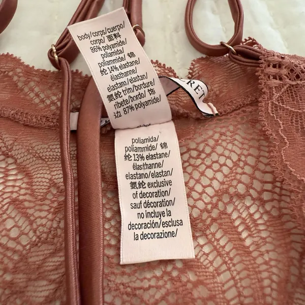 Victoria’s Secret Dusty Rose Nightie Sz S Small See Through Lace Slip Lingerie - Image 6
