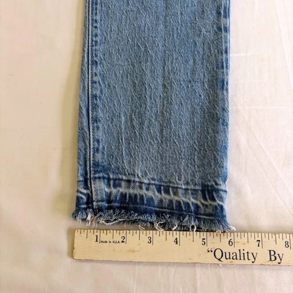 Levis 501 S High Rise Skinny Jeans Light Wash Raw Hem‎ Button Fly Denim 31x28 - Image 12