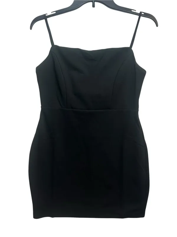 Windsor Black Bow Back Bodycon Mini Dress Women’s L Spaghetti Strap NWT - Image 3