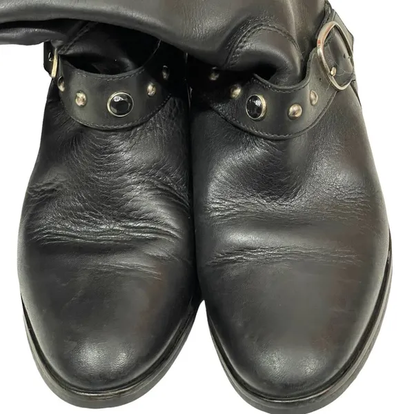 Golden Goose Kate Tall Studded Leather Moto Boots - Black - 38 - Image 3