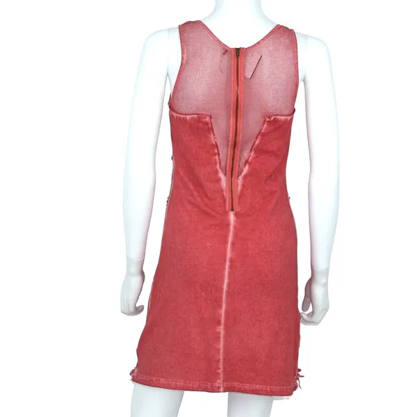 Free People Pink Mesh Beaded Boho Butterfly V‎ Neck Mini Dress Size Small - Image 3
