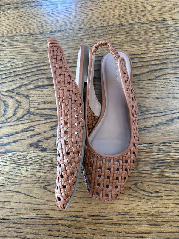 Nordstrom Woven Slingback Flats in Tan, 8 - Image 2