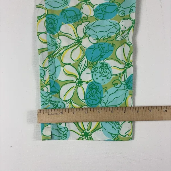 Lilly Pulitzer Capri Pants Womens 12 Multicolor Floral Twill Stretch Tropical - Image 4