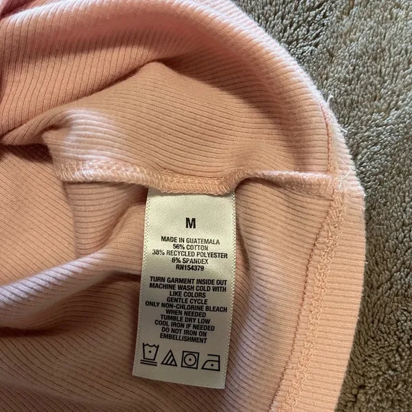 AEROPOSTALE Y2K Hamptons Seriously Soft Pink Ribbed Baby Tee Sz M EUC - Image 5