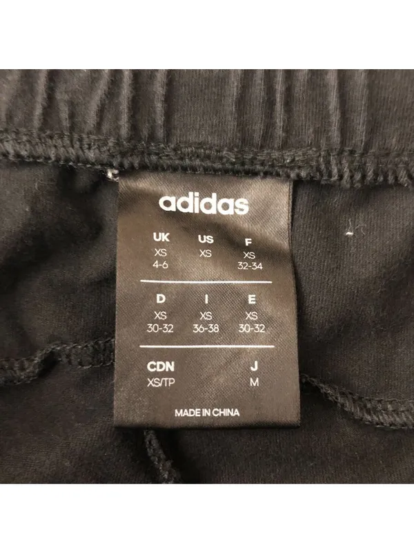 Adidas Womens Jogger Pants Pull On Pockets Logo Stripe Black XS - Image 3