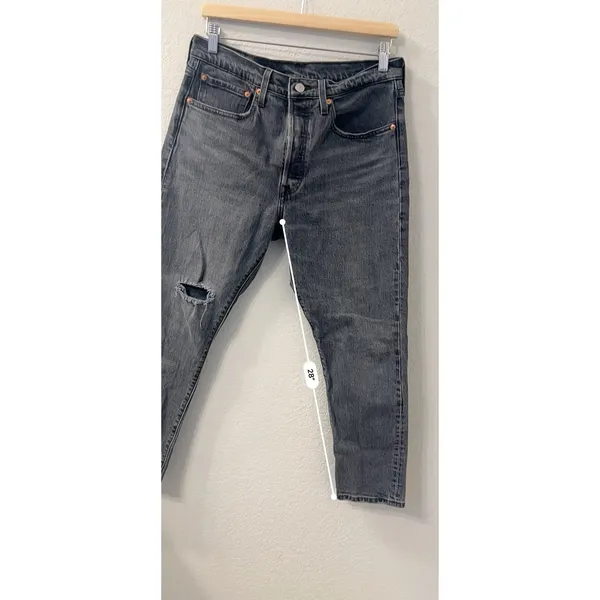 Levi's‎ 501 Black Distressed Button Fly High rise Jeans Womens Size W30 L28 - Image 6