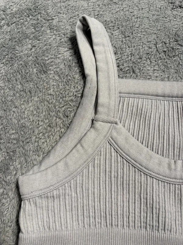 Aerie Light Gray Ribbed bralette tank top medium - Image 5