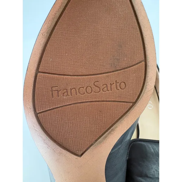 Franco Sarto Vianna Loafer Pump Womens 8 Black Leather Pointed Toe Block Heel - Image 13