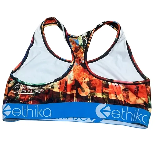 Ethika Sports Bra Womens Size L Multicolor Graphic Print Racerback - Image 2