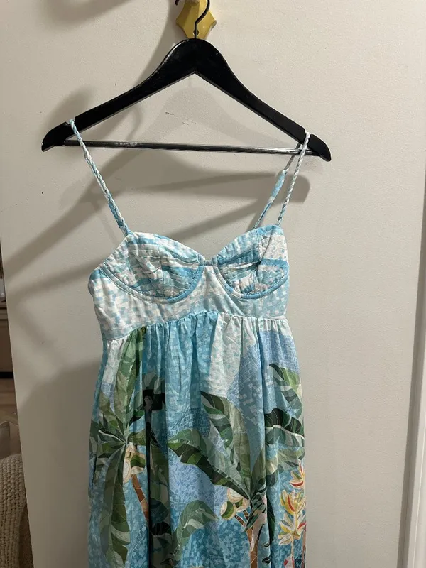 FARM RIO Rio Mosaic Cotton Maxi Dress in Rio Mosaic Multicolor Size Medium - Image 5