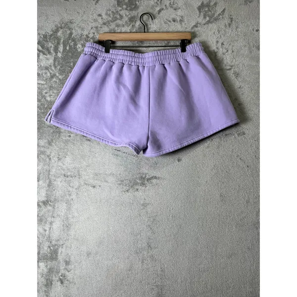 Comfrt Pastel Edit Lavender Fleece Sweat Shorts Drawstring Size 2XL Athleisure - Image 3