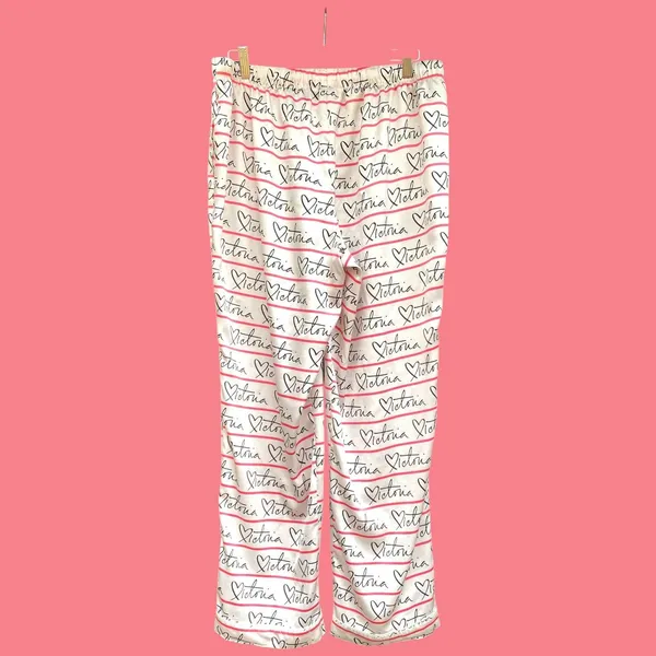 Victoria’s Secret Satin Pajama Pants Large | Spell Out Sleepwear Lounge Comfort - Image 2