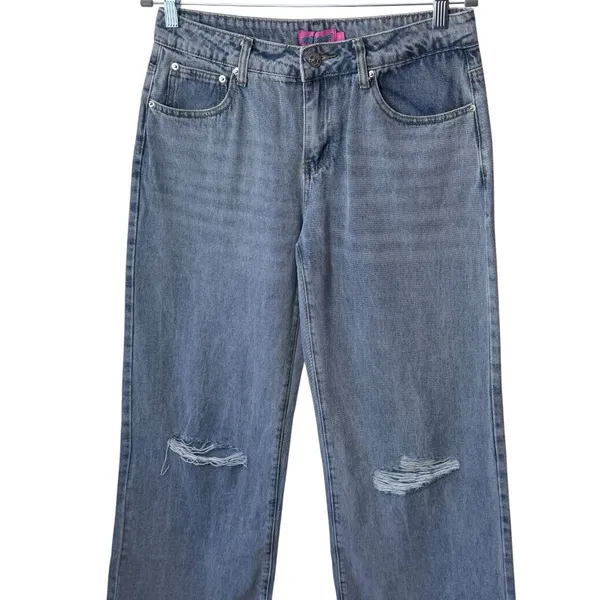 NEW‎ Edikted Wide Leg Light Blue Jeans Capsule Grunge Skater Comfort M - Image 3