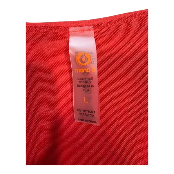 Mono B Red Square Neck Long Sleeve Bodysuit Style KT12101 Large - Image 2