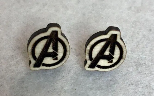 Marvel Avengers Wood Stud Earrings - Image 2