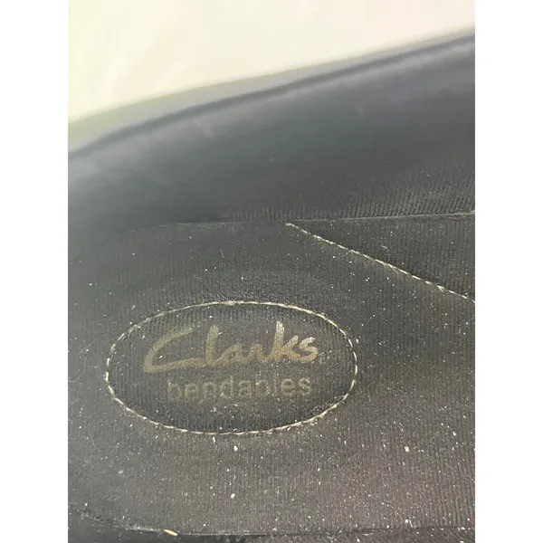 Clarks‎ Bendables Pebbled Leather Slip On Loafers Women 7 Black Comfort Everyday - Image 8