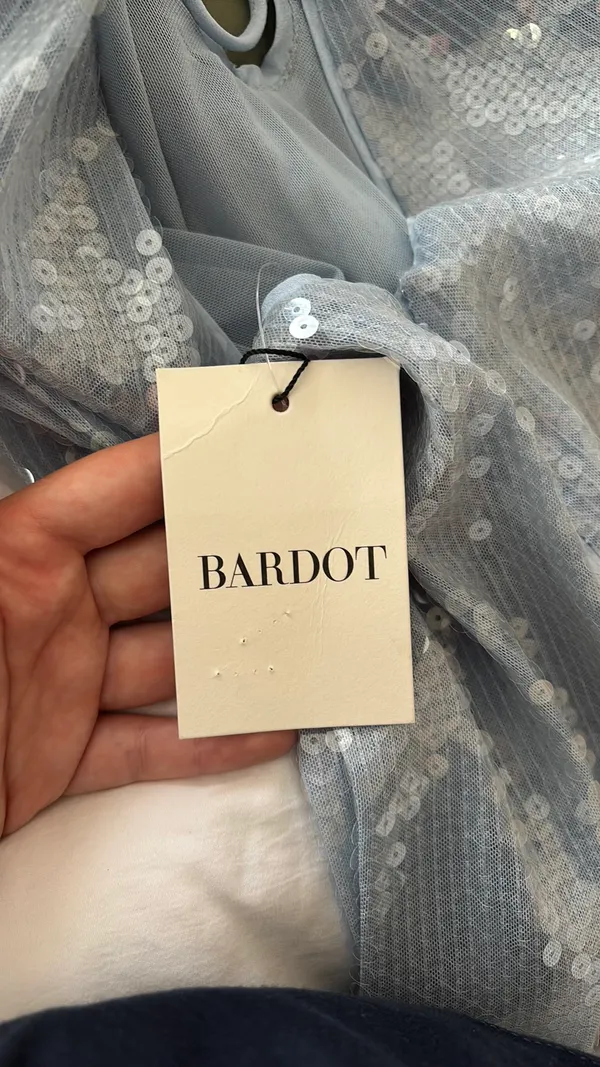 Bardot Sequin Midi Dress Light Blue - Image 6