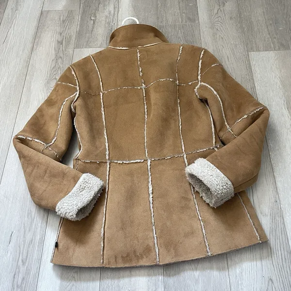 Penny Lane Jacket l.e.i. faux suede shearling womens Brown (small) vintage y2k - Image 4