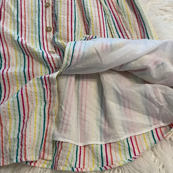 LOFT Colorful Striped Midi Summer Dress bottoms down size 8P brand new - Image 7