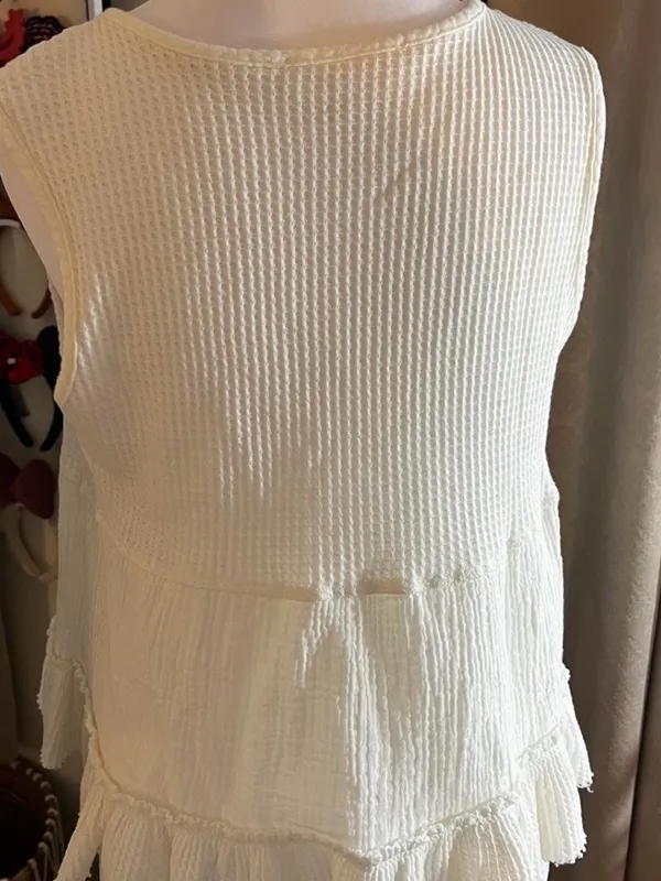 Pink Rose Ivory/Off-White Ruffled Top - Image 2