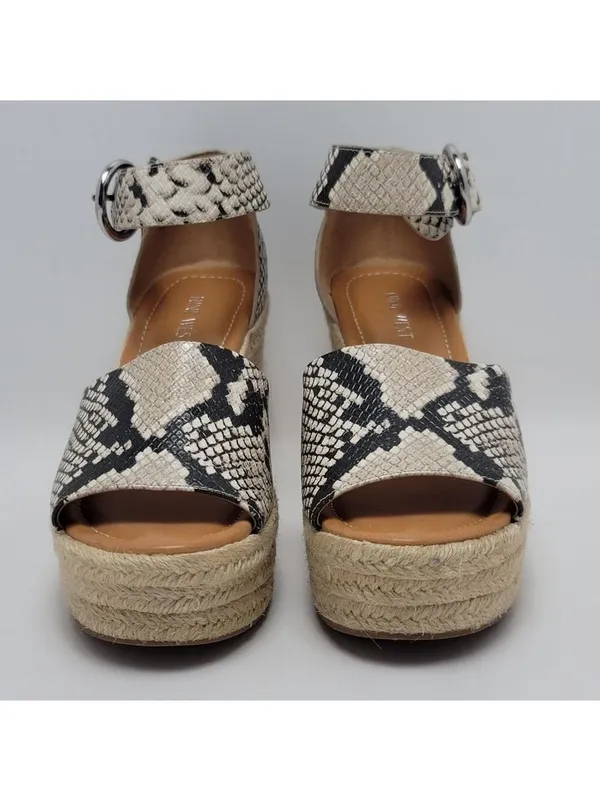 Nine West Adell Snakeskin Espadrille Wedge Heel Ankle Strap Sandals Size 7.5 - Image 10