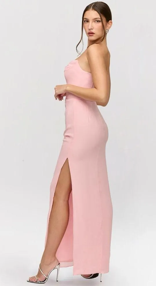 House of CB Adrienne Pink Quartz Georgette Strapless Gown Maxi - Image 3