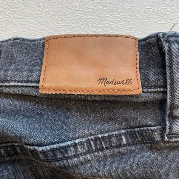 Madewell Black Skinny Jeans Distressed Raw Hem Stretch Denim - Image 7