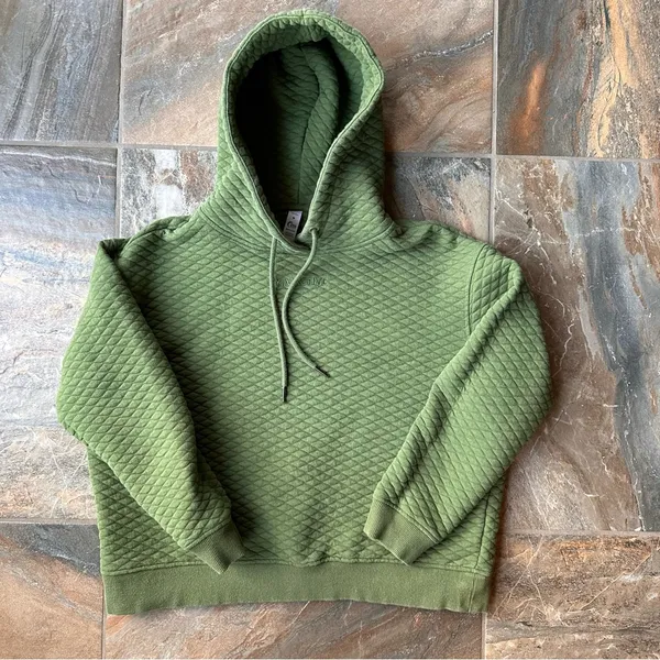 Zyia Active Pine Quilted Diamond Hoodie Women’s Size Medium - Image 6