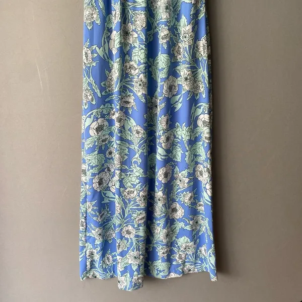 H&M sz‎ 2 blue green halter floral boho maxi sundress - Image 3