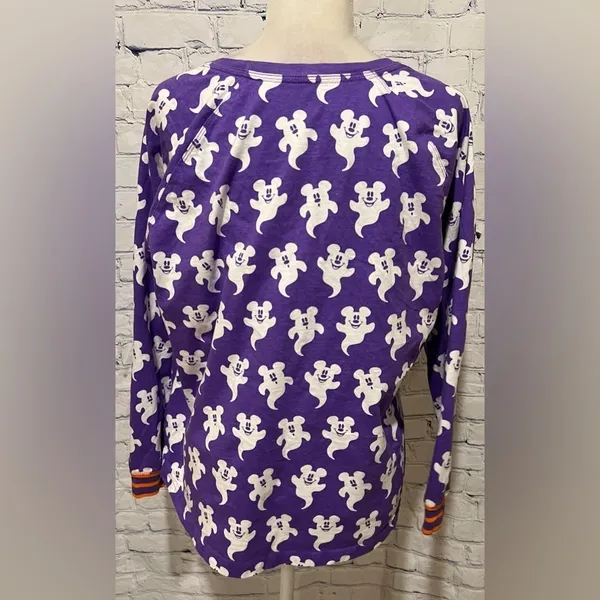 Disney Long Sleeve Top Womens Mickey Mouse Ghosts Halloween Purple Size XL - Image 4