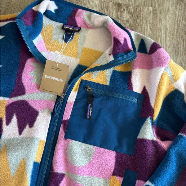 NWT Patagonia Women's Synchilla® Fleece Jacket Frontera marble pink - Image 8